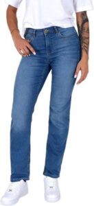 Model in Straight Leg Jeans 