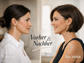 Liliane mit Dutt und mit kurzem Bob