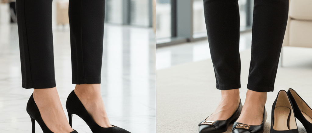 higheels versus flache Ballerina