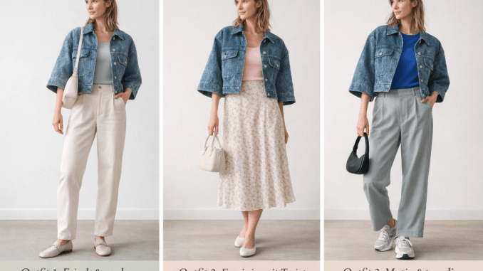 Kurze Jeansjacken mit weiten Ärmeln: Der neue Denim-Trend für den Frühling