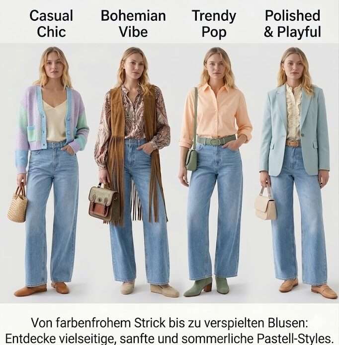 Wie kombiniere ich Wide Leg Jeans? 3 einfache Outfit-Ideen für jeden Tag