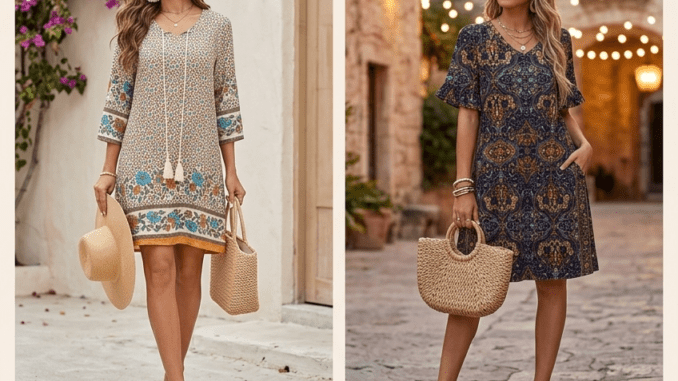 Sommer-Must-have: 3 Wege, kurze Boho-Kleider stilsicher zu kombinieren