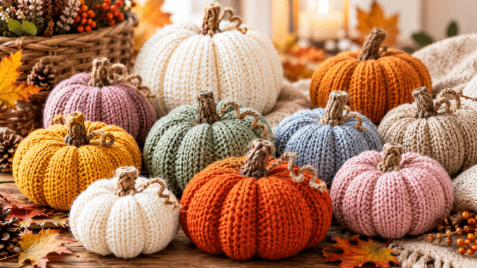 Dekokürbisse stricken – gemütliche Herbstdeko einfach selber machen