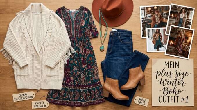 Boho-Style im Winter für Plus-Size-Figuren: 3 warme & kaschierende Outfit-Ideen (Größe 44+)
