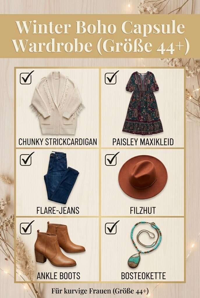 Boho-Style im Winter für Plus-Size-Figuren: 3 warme & kaschierende Outfit-Ideen (Größe 44+)