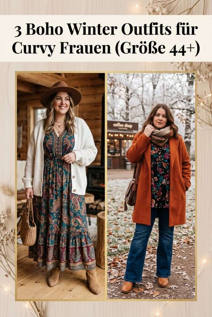 Boho-Style im Winter für Plus-Size-Figuren: 3 warme & kaschierende Outfit-Ideen (Größe 44+)